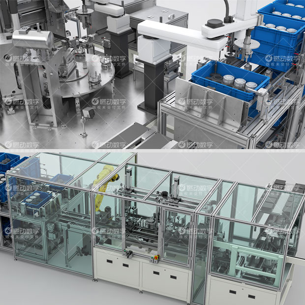 電動(dòng)汽車(chē)壓縮機(jī)自動(dòng)化裝配線(xiàn)三維動(dòng)畫(huà)制作