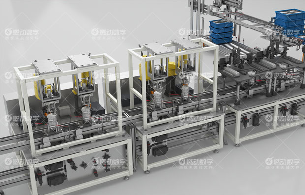 電動(dòng)汽車(chē)壓縮機(jī)自動(dòng)化裝配線(xiàn)三維動(dòng)畫(huà)制作